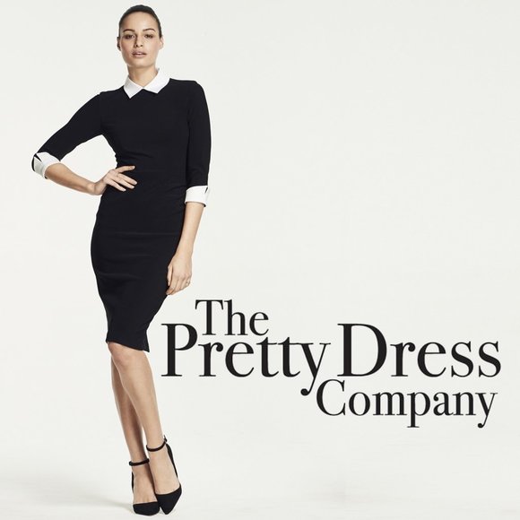 The Pretty Dress Company Dresses & Skirts - THE PRETTY DRESS COMPANY "Uma" Contrast Collar Pencil Dress     UK 8 = US size 4